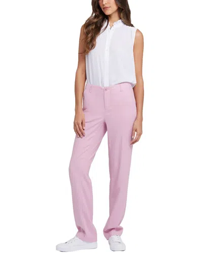 Nydj Marilyn Pink Nectar Linen-blend Trouser