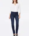 Nydj Plus Womens Stretch Denim Bootcut Jeans In Black