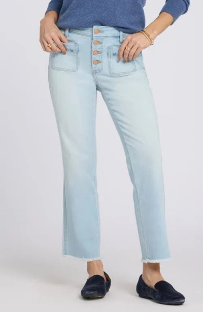 Nydj Marilyn Raw Hem Ankle Straight Leg Jeans In Multi