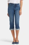 Nydj Marilyn Cuffed Crop Straight Leg Jeans In Blue Ridge