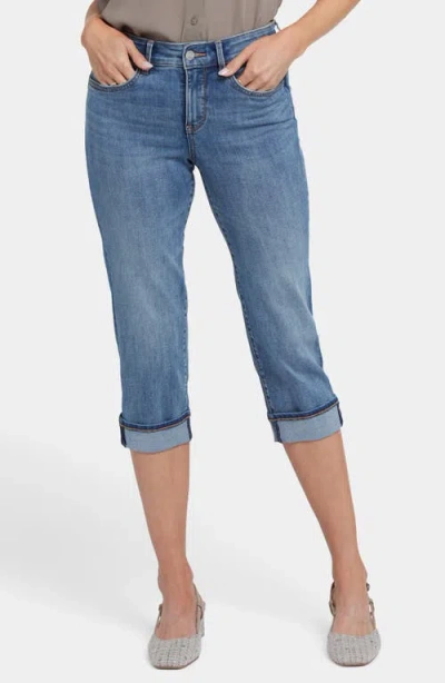 Nydj Marilyn Roll Cuff Crop Capri Jeans In Majorca Bay