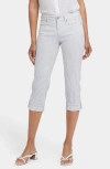 Nydj Marilyn Roll Cuff Crop Capri Jeans In Palencia Stripe