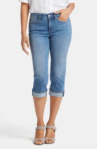 Nydj Marilyn Roll Cuff Crop Capri Jeans In Water Canyon