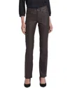 Nydj Marilyn Coated Straight Leg Jeans In Brown