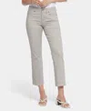 Nydj Marilyn Straight Womens Striped Denim Ankle Jeans In Sandbar Stripe