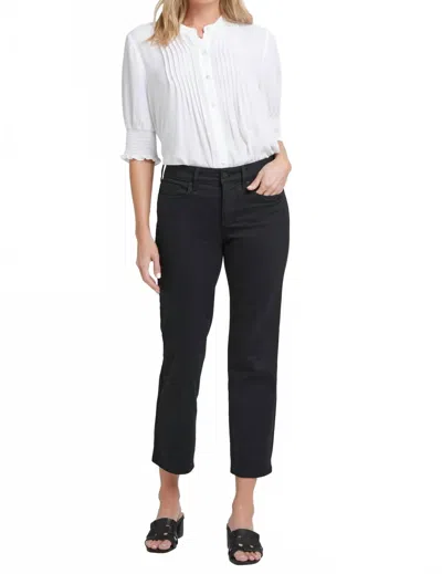 Nydj Marilyn Straight Ankle Jeans In Black