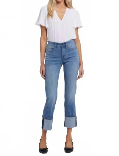 Nydj Marilyn Straight Jeans With 5" Cuffs In Barcelona Breeze In Multi