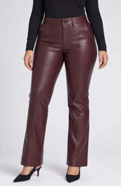 Nydj Marilyn Straight Leg Faux Leather Pants In Brown