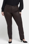Nydj Marilyn Straight Leg Jeans In Coffee Bean Coated