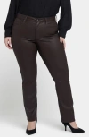 Nydj Marilyn Straight Leg Jeans In Coffee Bean Coated