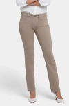 Nydj Petite Marilyn High Rise Straight Jeans In Black In Saddlewood