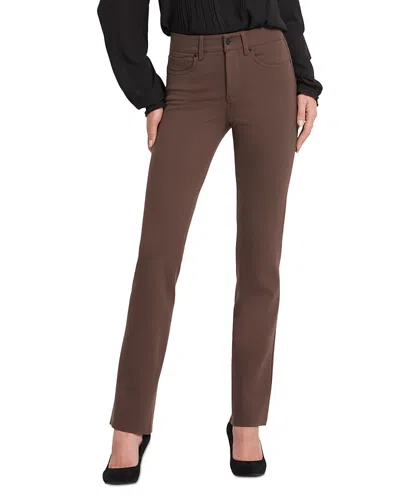 Nydj Marilyn Straight Ponte Pants In Brown