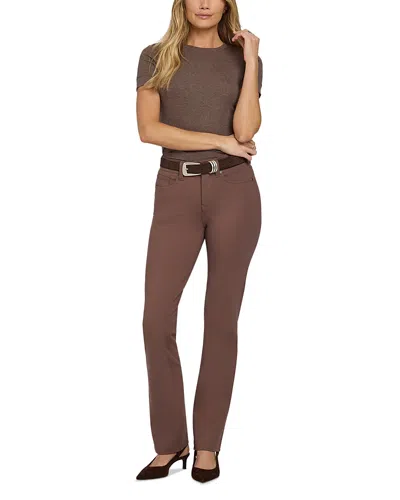 Nydj Marilyn Straight Ponte Pants In Brown