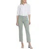 Nydj Marilyn Straight Womens Striped Denim Ankle Jeans In Green