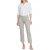 Nydj Marilyn Straight Womens Striped Denim Ankle Jeans In Sandbar Stripe