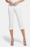 NYDJ MARILYN STRIPE CUFFED STRAIGHT LEG CAPRI JEANS