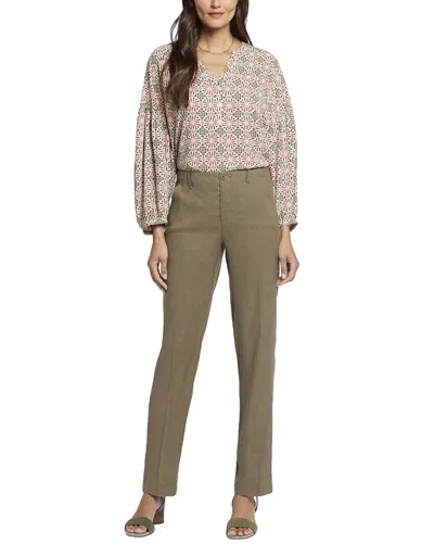 Nydj Marilyn Avocado Linen-blend Trouser In Green