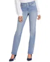 Nydj Marilyn Frayed Two-button Ankle Straight Leg Jeans