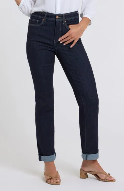Nydj Marilyn High Rise Triple Stitch Straight Jeans In Morning Tides In Blue