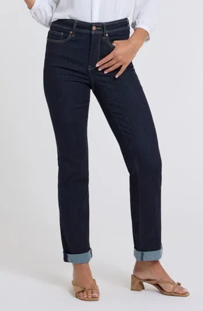 Nydj Marilyn Triple Stitch High Waist Straight Leg Jeans In Blue