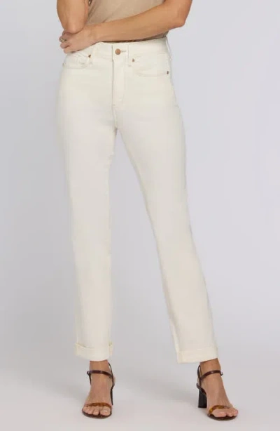 Nydj Marilyn Triple Stitch High Waist Straight Leg Jeans In White