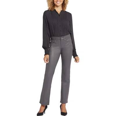 Nydj Marilyn Uplift Womens Coated Modal Straight Leg Jeans In Vine Leaf