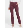 Nydj Marilyn Utility Pocket Straight Leg Jeans In Dark Cherry