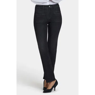 Nydj Marilyn Utility Straight Jeans In Black