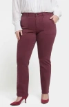 Nydj Marilyn Utility Straight Leg Jeans In Dark Cherry