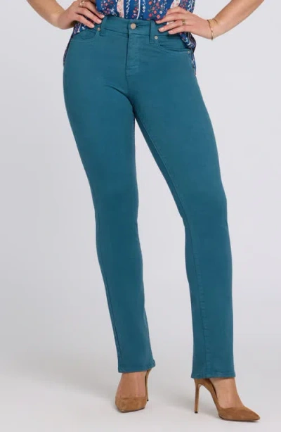 Nydj Marilyn Waist Match Straight Leg Jeans In Blue