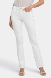 Nydj Marilyn Waist Match Straight Leg Jeans In Optic White