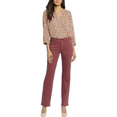 Nydj Marilyn Womens Denim Mid-rise Straight Leg Jeans In Multi