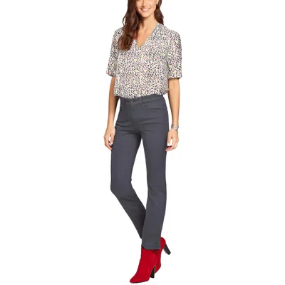 Nydj Marilyn Womens Denim Stretch Straight Leg Jeans In Gray