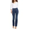 Nydj Marilyn High Waist Fray Hem Straight Leg Jeans In Multi