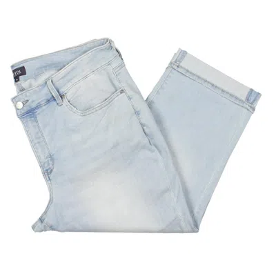 Nydj Marilyn Womens Mid-rise Cropped Straight Leg Jeans In Multi
