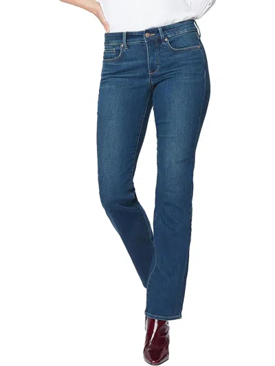 Nydj Marilyn Womens Mid-rise Stretch Straight Leg Jeans In Multi