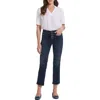 Nydj Marilyn Frayed Exposed Button Ankle Straight Leg Jeans In Multi