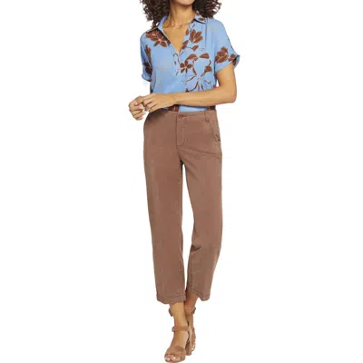 Nydj Marilyn Womens Pocket Manmade Ankle Pants In Brown