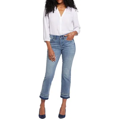 Nydj Marilyn Womens Raw Hem Denim Straight Leg Jeans In Blue