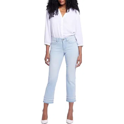 Nydj Marilyn Womens Raw Hem Denim Straight Leg Jeans In Multi