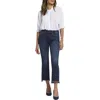 Nydj Marilyn Womens Raw Hem Denim Straight Leg Jeans In Multi