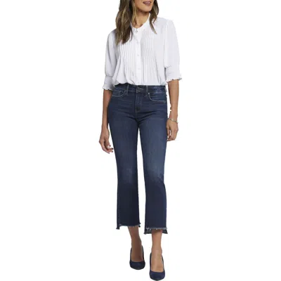 Nydj Marilyn Womens Raw Hem Denim Straight Leg Jeans In Multi