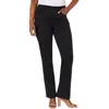 Nydj Marilyn Womens Solid Straight Leg Pants In Black