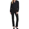 Nydj Marilyn Womens Stretch Denim Straight Leg Jeans In Black