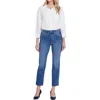 Nydj Marilyn Womens Tummy Slimming Denim Straight Leg Jeans In Multi