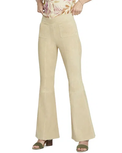 Nydj Maxi Warm Sand Leather Flare Jean In Brown