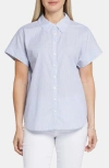 NYDJ NYDJ MAYA STRIPE SHORT SLEEVE BUTTON-UP SHIRT