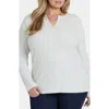 Nydj Metallic Rib Top In White