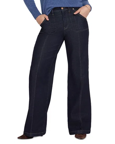 Nydj Mia Cotton Blend High Rise Palazzo Jeans In Rinse In Blue
