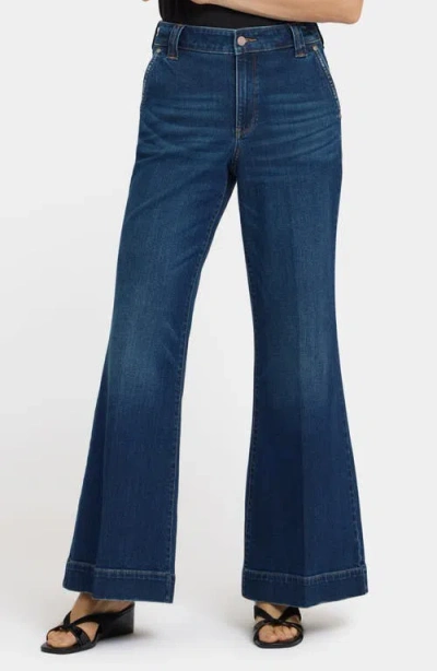 Nydj Mia High Waist Palazzo Flare Jeans In Blue
